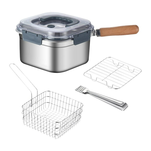 Juego de cocina para acampada, colador de alimentos a prueba de herrumbre, caja de conservación fácil de limpiar, olla de cocina cuadrada para el