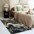 thumbnail image 4 of Black Gold Marble Rug, Marble Pattern Area Rug 5x6, Water Wave Pattern Rugs for Bedroom, Rugs Low Pile Washable Stain Resistant Easy Clean for Dining Room, Living Room Soft Carpet Decor ZX&-242, 4 of 7