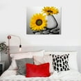 thumbnail image 4 of JEUXUS  Sunflower Canvas Wall Art Yellow and Grey Painting Relaxing Zen Stone Pictures Print Artwork for SPA Bathroom Yoga Room Bedroom Decoration Framed, 4 of 4