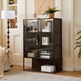 thumbnail image 4 of Euroco Freestanding Lighted Display Cabinet with Glass Door Curio Cabinet with 4-Tier Adjustable, 51.2'', 4 of 9