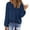 Dark Blue, variant on Boho Tops for Women V Neck Chiffon Blouses Flowy Dressy Casual Lace Womens Long Sleeve Shirts Trendy Clothes