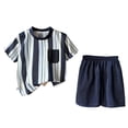 thumbnail image 2 of Amidoa Girls Summer 2 Piece Outfits Cute Short Sleeve and Casual Shorts Kids Clothing Set Black Size 8, 2 of 6