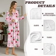 thumbnail image 5 of Tutolipy Cherry Printed Nightgowns for Women Long Sleeve Loungewear V Neck Sleepwear Full Length Nightshirts for Fall Winter, XL, 5 of 6