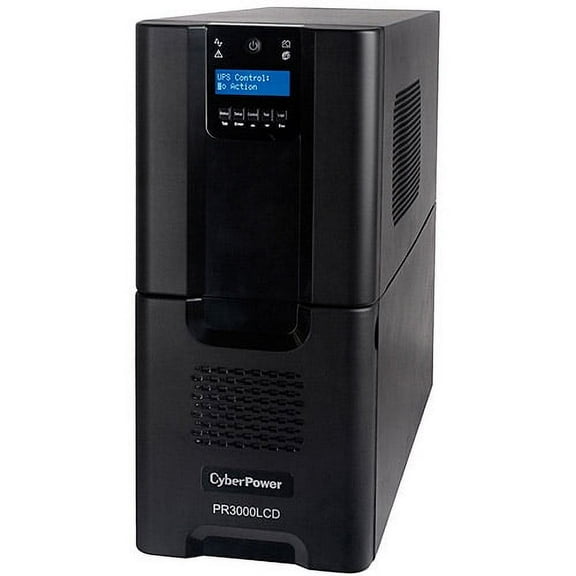 CyberPower PR3000LCD Tower 2700W 120V Uninterruptible Power Supply, 10 Outlets, 6' Cord, PR3000LCD