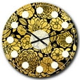 thumbnail image 1 of Designart 'Golden Floral Ii Mid-Century Modern Wall Clock, 1 of 4