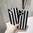 thumbnail image 4 of Black White Stripe Case Compatible with  iPhone 13 (NOT PRO) Classic Luxury Zebra Lines Print Slim Flexible Trunk Box Soft Phone Cover Casing for iPhone13 6.1 inch, 4 of 9