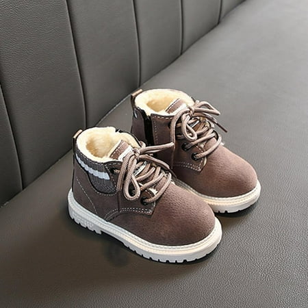 

Kayannuo Back to School Clearance Toddler Shoes Boys Girls Style British Knitted Elasticated Fashion Laceing Non Thicken Keep Warm Comfortable B oots