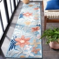 thumbnail image 3 of SAFAVIEH Cabana Caris Indoor/Outdoor Runner Rug, Aqua/Rust, 2' x 9', 3 of 12