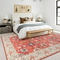 thumbnail image 3 of Balacho Floral Pattern Oriental Boho Faux Wool Area Rug, 8' x 10', Red, 3 of 8
