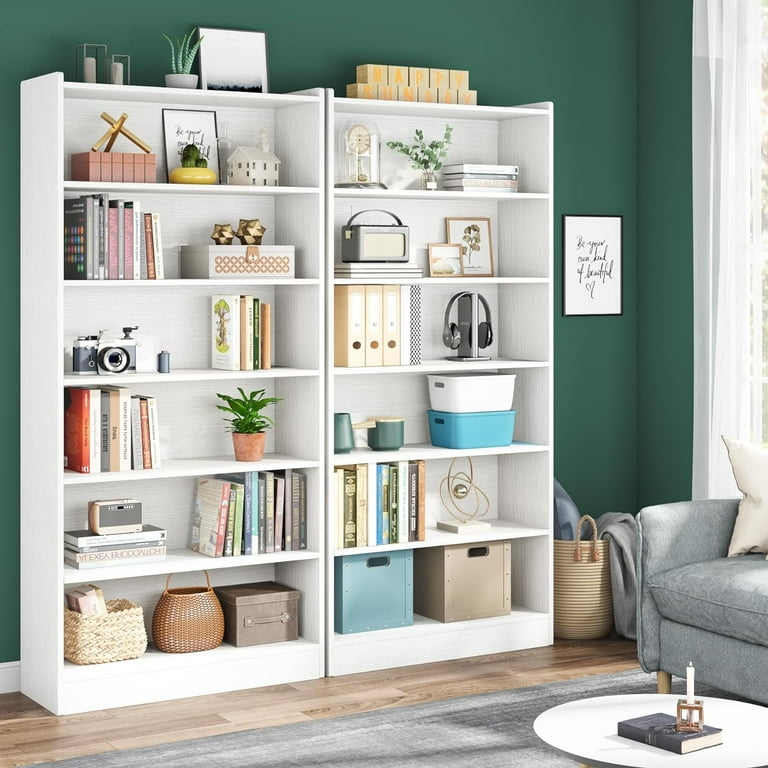 7 shelf bookcase white discount