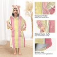 thumbnail image 3 of FORMRS Wearable Blanket Hoodie with Sleeves for Kids Cozy Flannel Sweatshirt, Pink and Yellow Striped Pattern, 3 of 7