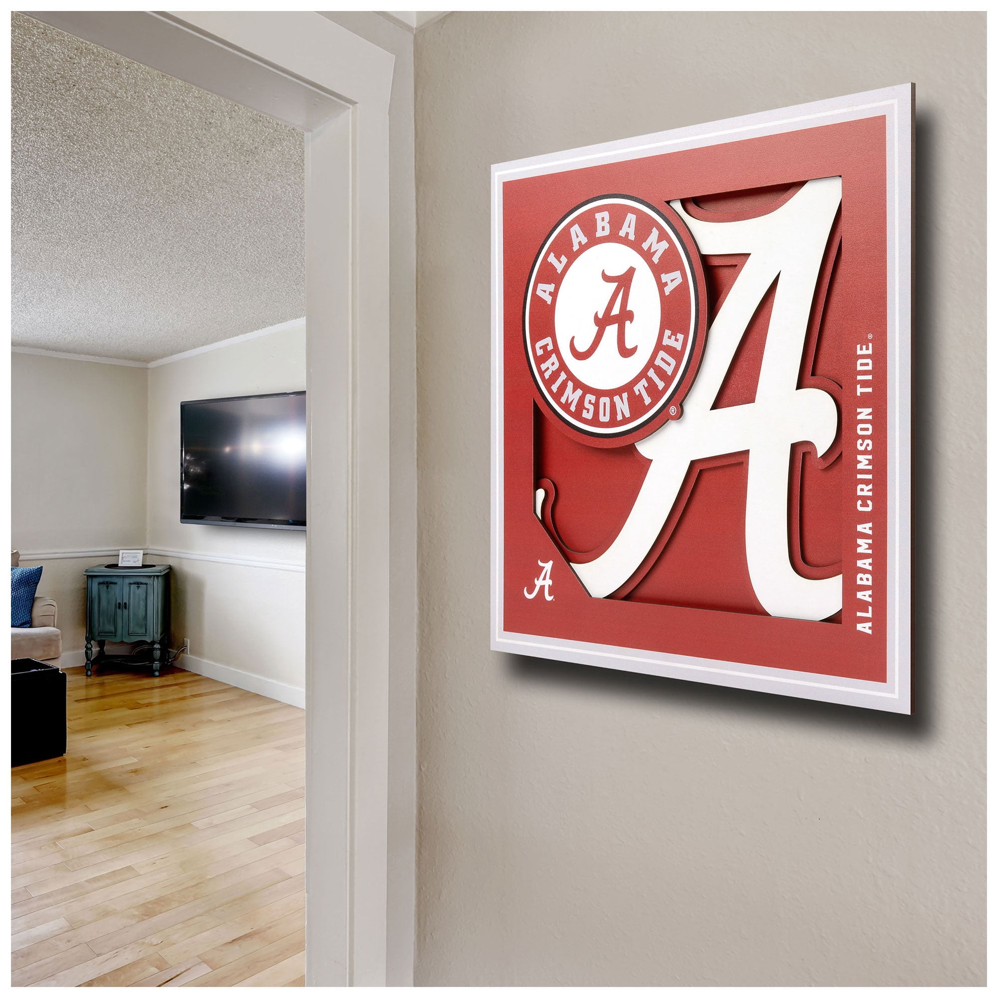 YTF NCAA Alabama Crimson Tide 3D Logo Series Wall Art 12X12