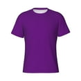 thumbnail image 4 of Vsdgher Purple Print Men's Dry Fit Mesh Athletic Shirts Moisture Wicking Tennis T-Shirt Tops, 4 of 9