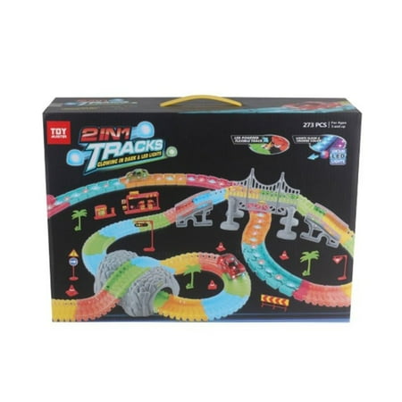 Tradeopia 2-in-1 Glow Tracks and LED Lights Set - 273 Pieces for ...
