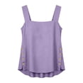 thumbnail image 4 of Gealkoca Women's Square Neck Tank Tops Summer Casual Sleeveless Top Women's Solid Color Buttoned Cotton Linen Tank Top, 4 of 7