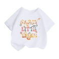 thumbnail image 1 of GDREDA Vêtements Fille Enfant Filles Mignon Mode Imprimé Col Rond Manches Courtes Tee Été Décontracté Ample Confortable T-Shirt Hauts T-Shirts Chemises pour Fille Graphique Blanc, 6-8 Ans, 1 of 4