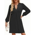 thumbnail image 3 of UVN Dresses for Women Long Sleeve V Neck Dress Fall Casual Midi Dress, 3 of 10