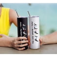 thumbnail image 5 of 50th Birthday Gifts For Women 50th Birthday Gift For Mom 20oz Skinny Wine Tumbler Happy 50 Year Old Bday Presents For 1974 Born Woman Bestie Friend Sister Black Turn Fifty Wine Cup, 5 of 6