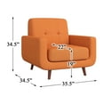 thumbnail image 6 of Adelia Orange Textured Upholstery Tufted Back Accent Chair, 6 of 7