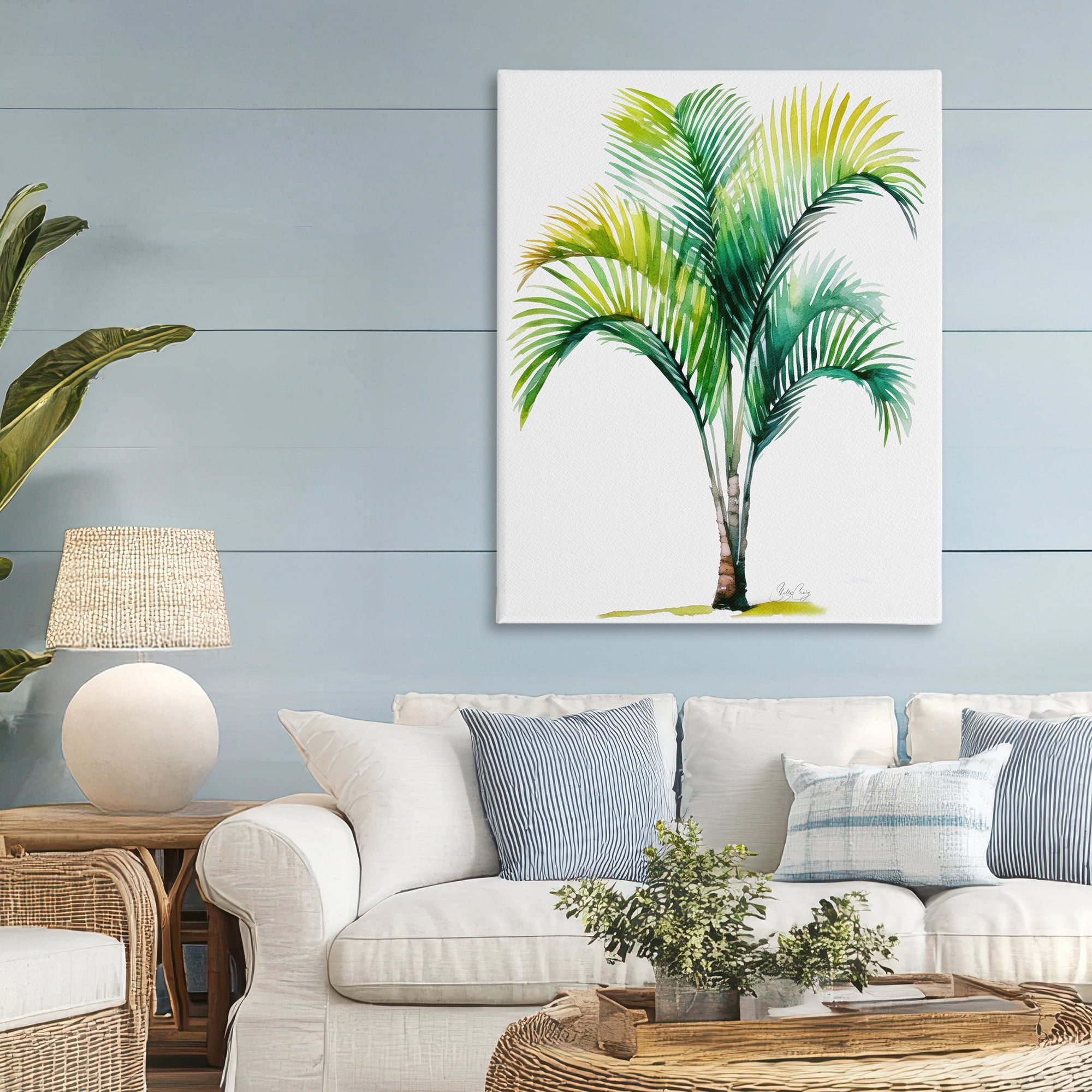 Stupell Industries Coastal Canopy Palm Tree Canvas Wall Art, design by Shelly Craig