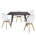 thumbnail image 1 of Set Comedor Oslo Melamina 120 Nogal 4 Sillas Frankfurt Blanco Mundo In Minimalista, 1 of 5