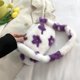 thumbnail image 2 of Bolso retro para mujer con estampado de flores y axilas, Bolso de invierno de felpa (púrpura), 2 of 5