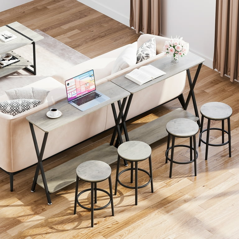 Console Table, Industrial Entryway Table with Shelf,Narrow