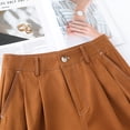 thumbnail image 3 of Orange Wide-Leg Suit Pants For Women, New Summer Style, Thin, Loose, Slimming, Casual, Straight Leg Pants For Petite Women.(Orange,3XL), 3 of 6