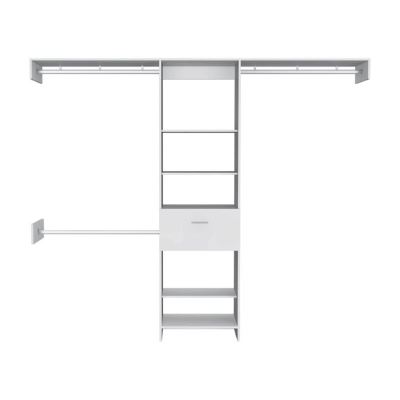 150 Closet System British, Bedroom Storage Wardrobe, Black Finish