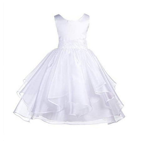 

Ekidsbridal Satin Ruffles Organza Flower Girl Dress Elegant Wedding Pageant Birthday Party Formal Evening Gown 012S 4