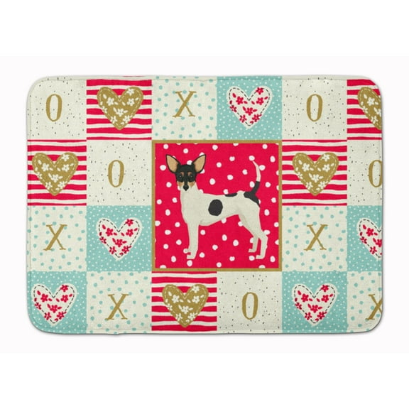 Toy Fox Terrier Love Machine Washable Memory Foam Mat