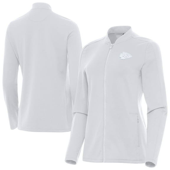 Women's Antigua  White Kansas City Chiefs Continual Full-Zip Jacket