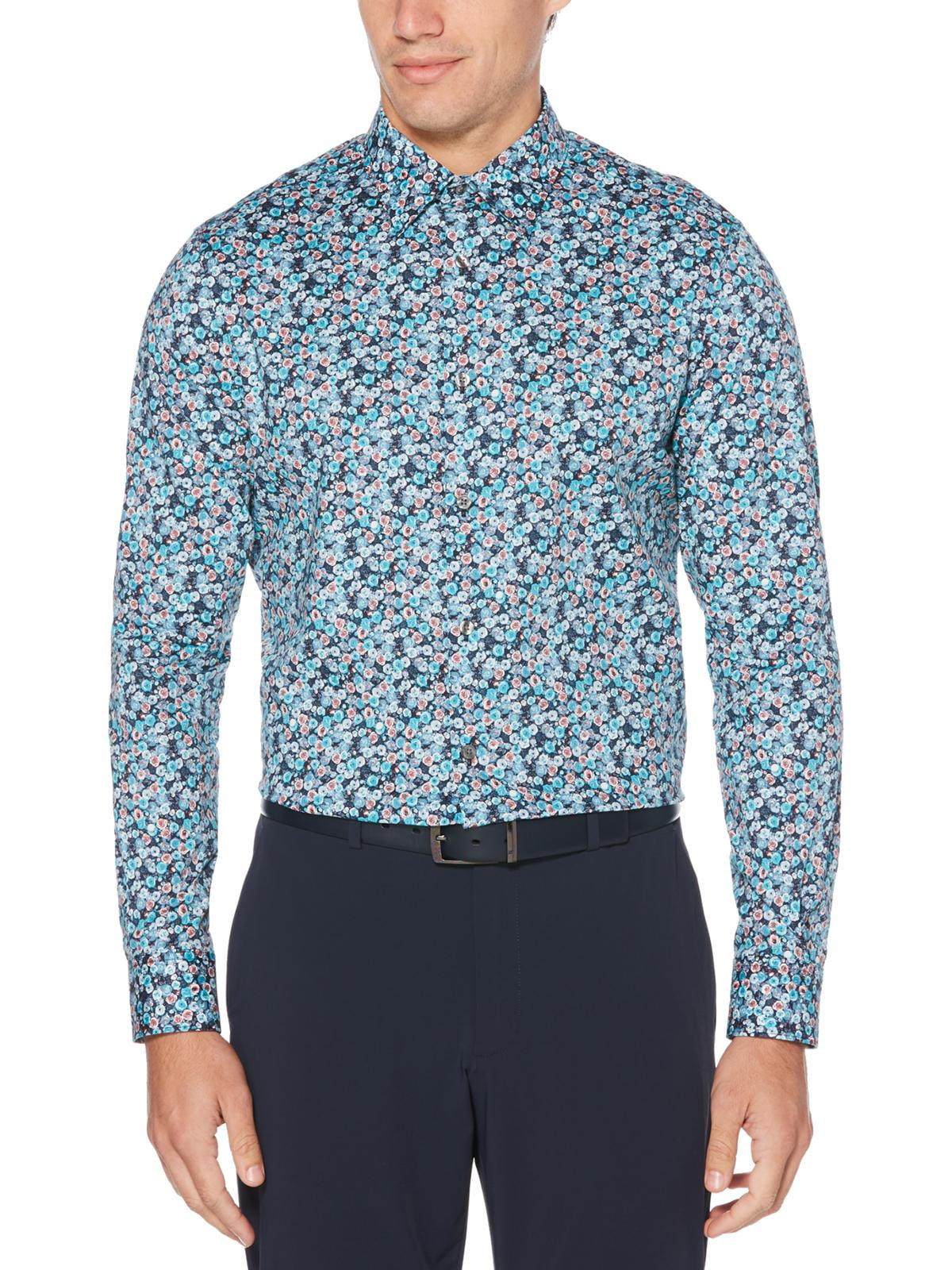 Perry Ellis Perry Ellis Mens Floral Collared ButtonDown Shirt