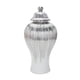 thumbnail image 1 of Vasija de porcelana antigua, vasija de templo con tapa, flor elegante multifuncional Blanco y Plata, 1 of 9