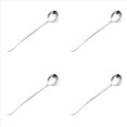 thumbnail image 1 of 4 Pieza Cuchara de Café de Té de Acero Inoxidable de Manejar Cuchara de Helado de Cóctel Cucharas Cubiertos Cabeza Redonda, 1 of 2