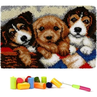 Adorable Puppy DIY Latch Hook Pillowcase Making Kit For Adults – Latch Hook  Crafts