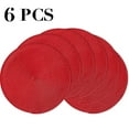 thumbnail image 6 of Round Braided Placemats Set of 6 Table Mats for Dining Tables Woven Washable Non-Slip Place mats 15 Inch, Red, 6 of 9