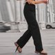 thumbnail image 3 of Pantalones Cargo para Mujer Cordón Lateral Bolsillos Múltiples Color Puro Pantalones Largos Casuales para Uso Diario Negro XXL, 3 of 6