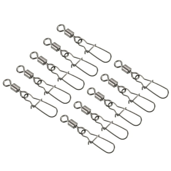 83LBS Stainless Steel Fishing Rolling Swivel with Coastlock Snap, Black 20 Pack