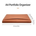 thumbnail image 6 of Brown Zippered Padfolio Tomshoo A4 PU Leather Portfolio Organizer with Calculator and Tablet Sleeve Holder, 6 of 7