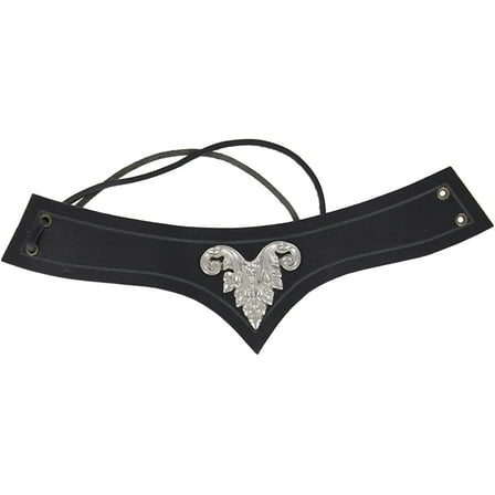 Armory Replicas Handmade Steampunk Victorian Leather Collar with Silver Adornment – Bold Statement Neckwear for Costumes and Fashion – Adjustable and Durable