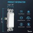 thumbnail image 2 of TAKETEK Wall Plate 3 Way Decorative Switch, Electric Rocker Light Switch, Single Pole or Three Way, 3 Wire, 15A 120V/277V, UL Listed, White (Pack of 10), 2 of 6