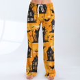 thumbnail image 6 of WTOBBY Women's Drawstring Halloween Print Trousers, Casual Loose Fit Novelty Pants with Elastic Waist for Seasonal Holiday Outfits,Orange S, 6 of 7