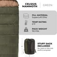 thumbnail image 3 of TETON Sports Mammoth 0 Degree Sleeping Bags for Camping & Base Camp, Green, 3 of 10