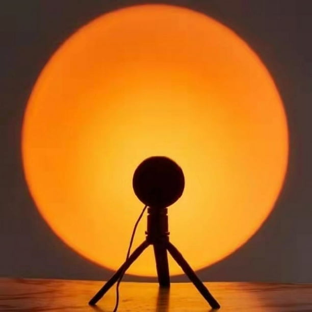 Lámpara de puesta de sol, lámpara de puesta de sol, lámpara de proyección de 16 colores con trípode, aura de puesta de sol, lámpara LED arcoíris USB, luz visual romántica, rotación de 360 grados, agra