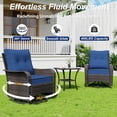 thumbnail image 6 of ASJMR 9 Pieces Outdoor Patio Furniture Sets with 2 Swivel Chairs and Cusions,PE Rattan Wicker Conversation Outside Sectional Sofa Set,Navy, 6 of 10