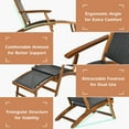 thumbnail image 4 of Spaco Patio Lounge Chair, Patio Rattan Folding Lounge Chair with Acacia Wooden Frame Retractable Footrest, 4 of 9