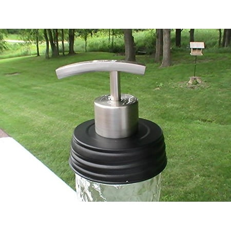 Jaw Accessory Attachment - Metal Pump and Lid Mason Jar Lotion/Soap dispenser - Arched Nickel