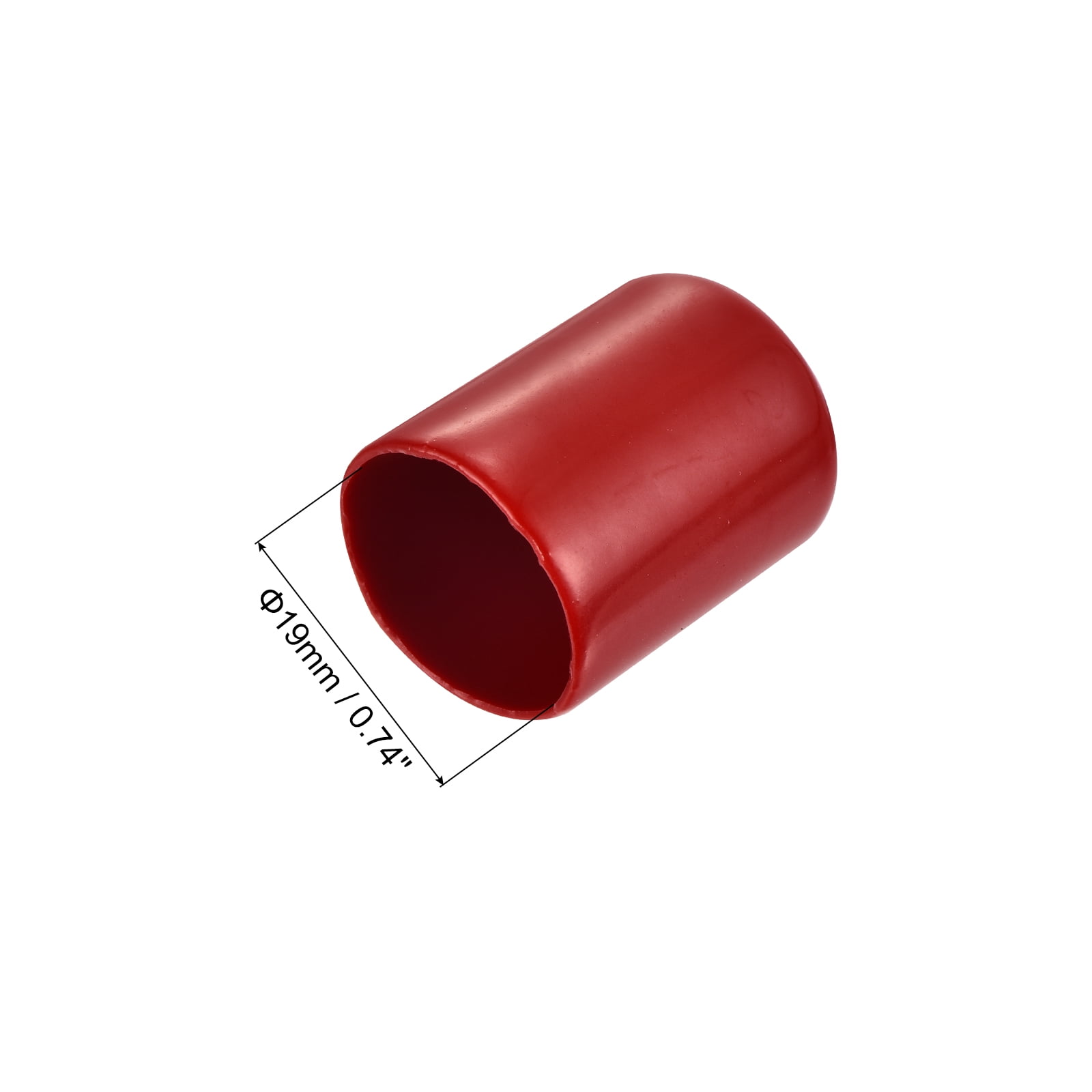 Uxcell 20pcs Round Rubber End Caps 0.75" Burgundy Red Vinyl Cover Screw Protectors