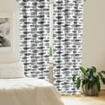 thumbnail image 2 of Ambesonne Fish Curtains, Sea Animals Black White, Pair of 28"x84", Black White, 2 of 5